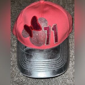 Disney Parks Kids Pink and Silver Cap with Bow